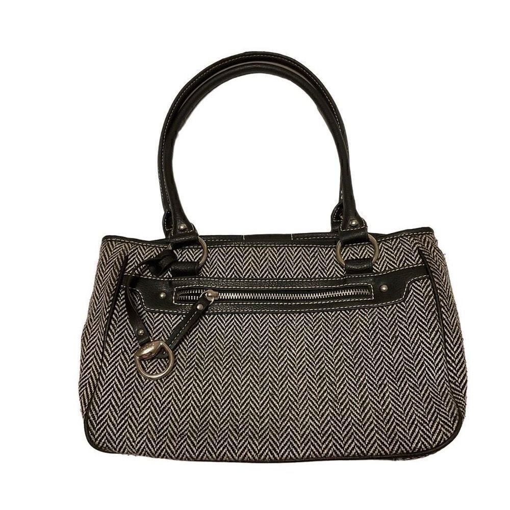 Vintage CHAPS Quiet Luxury Herringbone Handbag. Heritageprep  top handle bag.